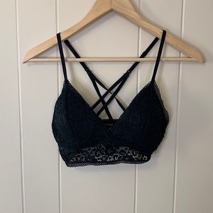Xhilaration Longline Bralette Black Lace Size Medium